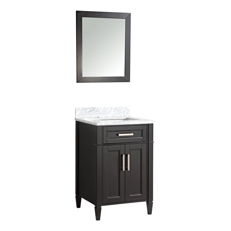 Ensemble de meuble-lavabo simple 24 po avec miroir Lachine, Espresso