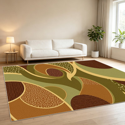 Tapis à motifs géométriques abstraits de 1 pièce pour le salon, doux et confortable, convenant à toutes les saisons, facile à entretenir, tapis de sol intérieur lavable à la machine, ferme sous la table convenant à la chambre à coucher, salle à manger, bureau, couloir, patio, .. .