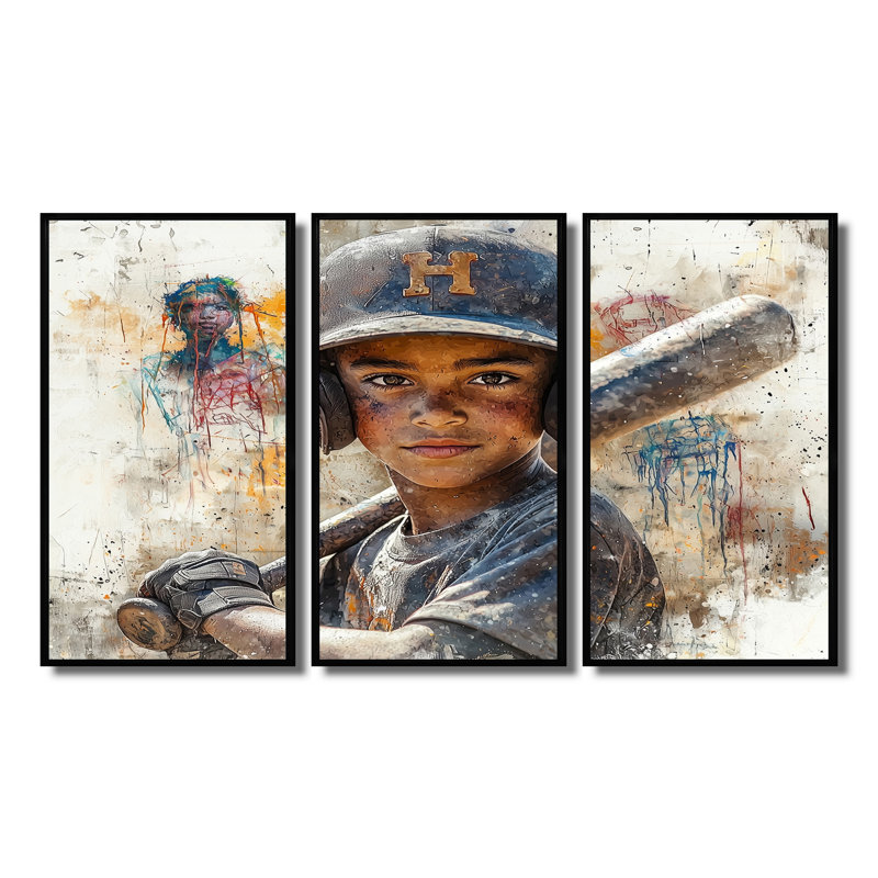 Ensemble de décorations murales Young Baseball - Futures étoiles - Sport, H 28 po x l 36 po x P 1 po