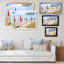 «Watercolor Beach Umbrellas», reproduction sur toile flottante-983044950-983044951
