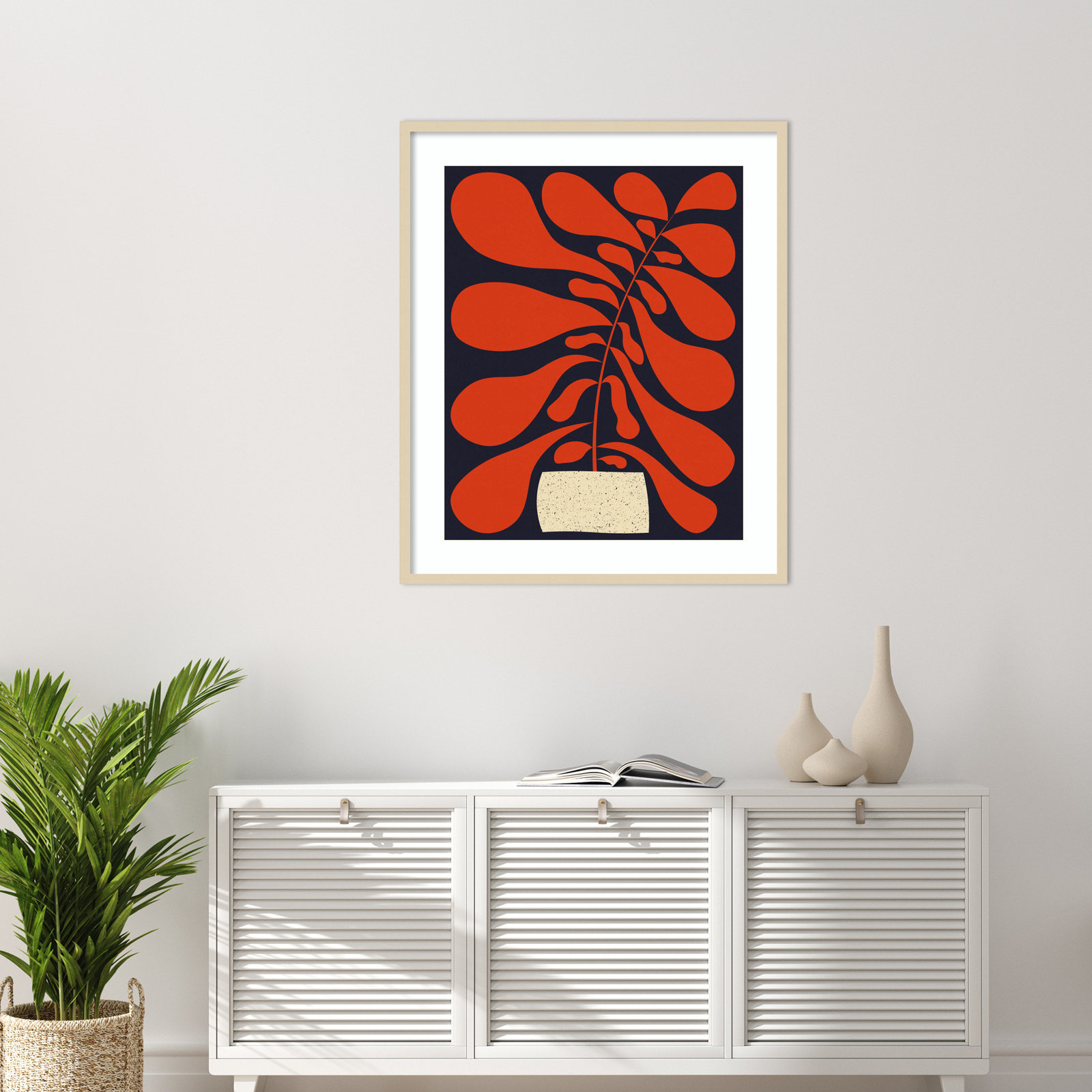 Lynne "Lazy Plant No. 1" Print, Brown, 40" H x 33" W