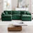 Oversized modular cushioned sofa with conversible ottoman-1219880098