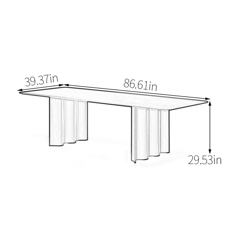 Table de salle à manger en frêne, Taupe, H 29,53 po x L 86,61 po x l 39,37 po