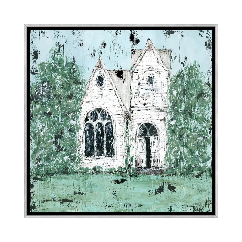 « Country Church » par Ashley Bradley, reproduction d’art, Pas de tapis, H 26 po x l 26 po x P 1,5 po