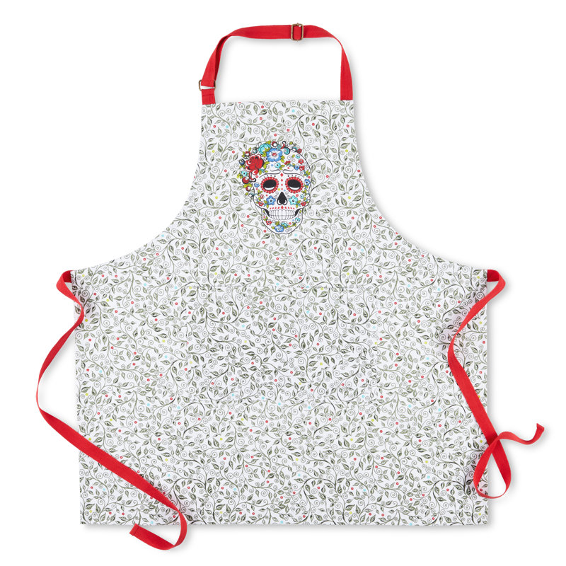 Paquet simple de tablier de crâne et de vigne Fiesta, blanc, 31 po x 30 po