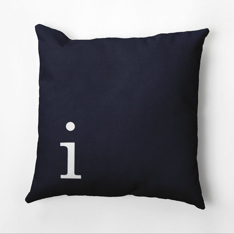 Housse et insert d'oreiller carré, H 20 po x l 20 po x P 2 po, Bleu marine et blanc, I