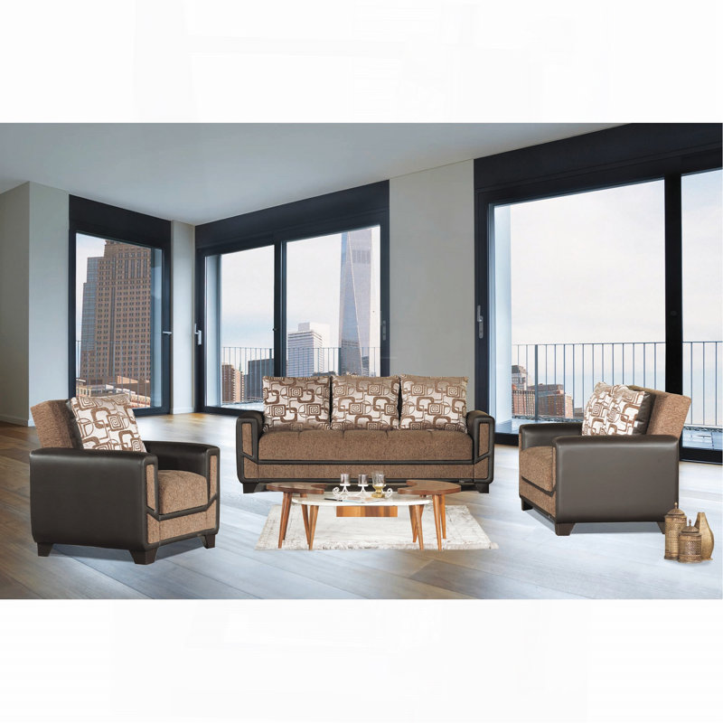 Causeuse convertible avec rangement Collection, Brun, Brun