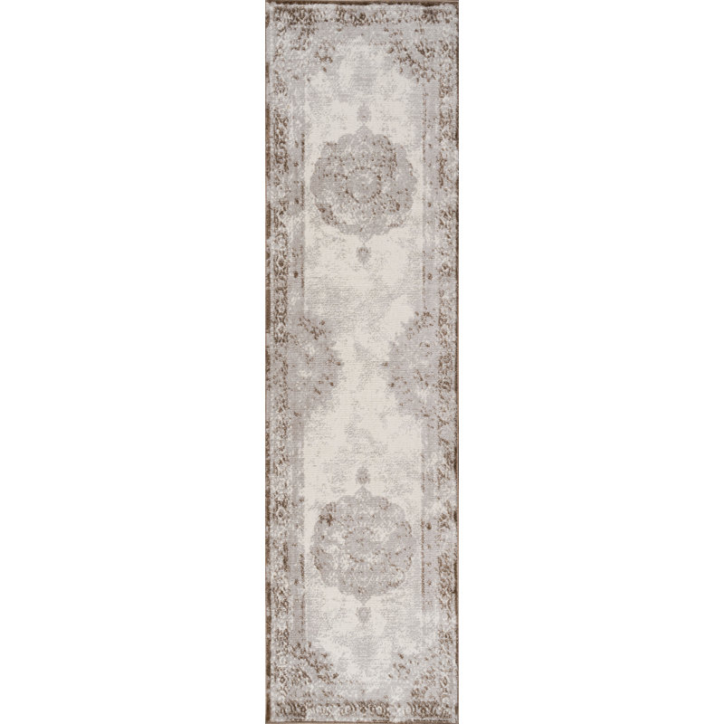 Tyne Cottage Medallion Brown/Cream Rug, Runner 2'2" x 8'