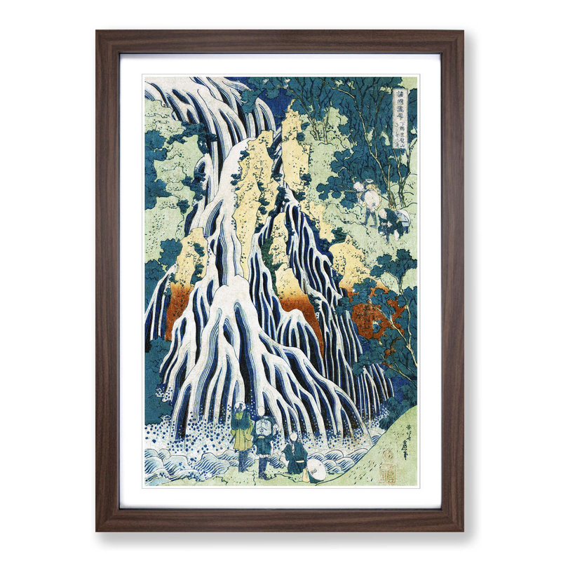 Shimotsuke Kurokami-Yama Kurifuri No Taki by Katsushika Hokusai - Picture Frame Painting Print, 65cm H x 48cm W x 2cm D