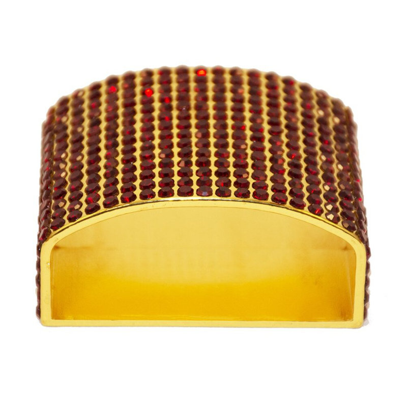 Crystal Studded Napkin Rings Gift Box, Red/Gold