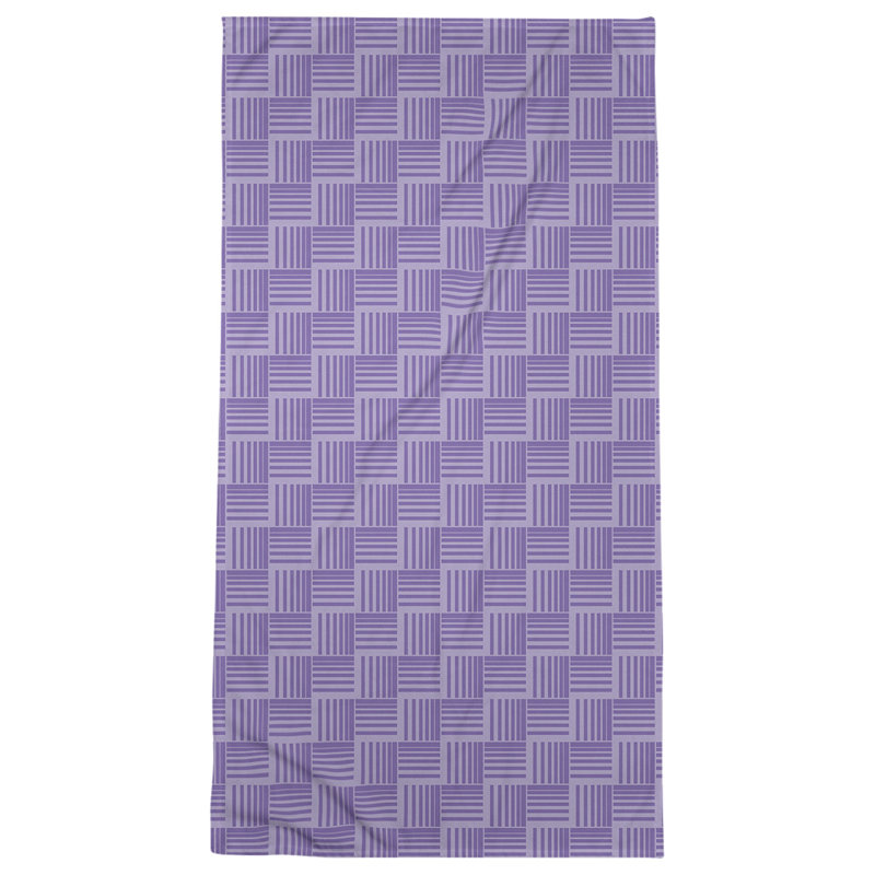 Serviette de plage à rayures tressées classique, Mauve foncé