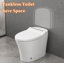 Toilette intelligente haute technologie | Conception allongée en une pièce, siège chauffant réglable, chasse automatique et double 1 / 1,28 GPF, chasse au capteur de pied, veilleuse blanche, commande à bouton