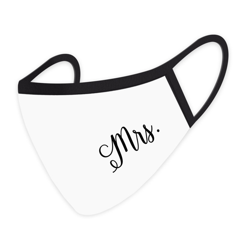 Masque de mariage, madame, masques faciaux en tissu blanc avec 1 filtre remplaçable de type 2,5