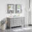 Elmmanual  35'' H X 60" W Solid Wood Bath Vanity with Stain-resistant Carrera White Quartz Top and Double Sink-439585333