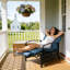 Chaise longue inclinable d'extérieur réglable Kozyard, chaise longue de patio rembourrée avec cadre métallique extensible pour bronzer, lire, se détendre, fauteuil inclinable d'extérieur (Aqua)-822817478