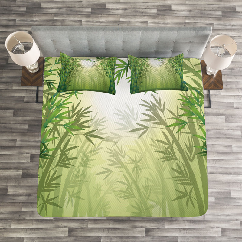 Mayna Bamboo Bedspread Set with Cushion Cover, 220 x 264 cm