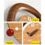 Horloge murale décorative carrée arrondie en bois massif brun-603331402