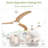 52" Solid Wood Blades Ceiling Fan, Indoor Outdoor Ceiling Fan With Light With Remote Control, Noiseless Reversible Motor, 6 Speed ,3 Color , For Patio Living Room, Bedroom, Office,Indoor.(Matte White)-528380043-528380045