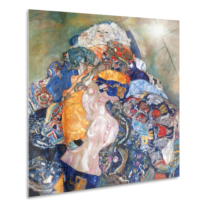 The Child by Gustav Klimt - No Frame Painting on Plastic / Acrylic, 65cm H x 65cm W