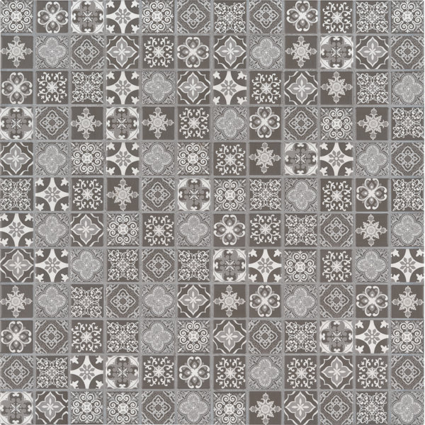 Anya 12" x 12" Porcelain Encaustic Mesh-Mounted Mosaic Wall Tile