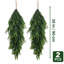 Lot de 2 guirlandes artificielles en pin Norfolk de 35 pouces en forme de larme avec boucles de suspension
