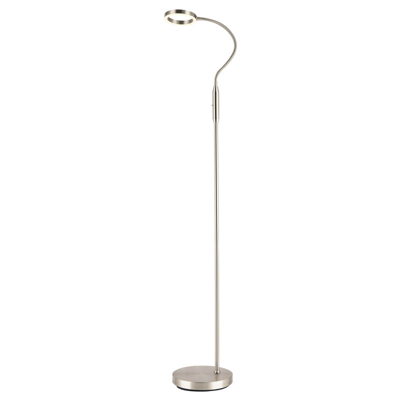 140cm LED Traditional Floor Lamp, Silver, Satin Nickel
