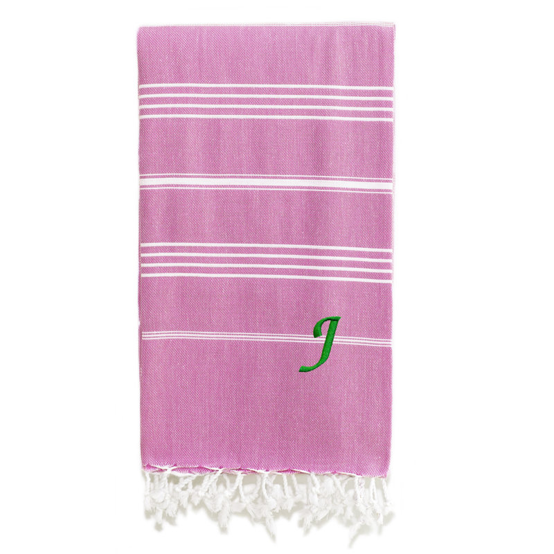 Pestemal Turkish Cotton Beach Towel, Dark Grey/White, J
