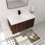 Meuble-lavabo mural simple 35,49 po avec plateau en résine Charlsey-88116768