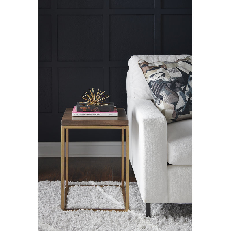 Chaplin Solid Wood End Table, Textured Black, Raven