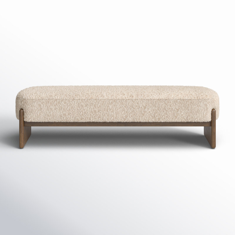 Kirby Accent Bench, Solema Cream Boucle, 20.5" H x 75.5" W x 20.5" D
