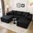 107.5"Cloud Modular Sectional Sofa with 1 Ottoman,Modern Minimalist Upholstered Couches, Comfort U Shaped Sofa for Living Room,Deep Seat Corner Couch,No Assembly Required-1306454461-1306454458