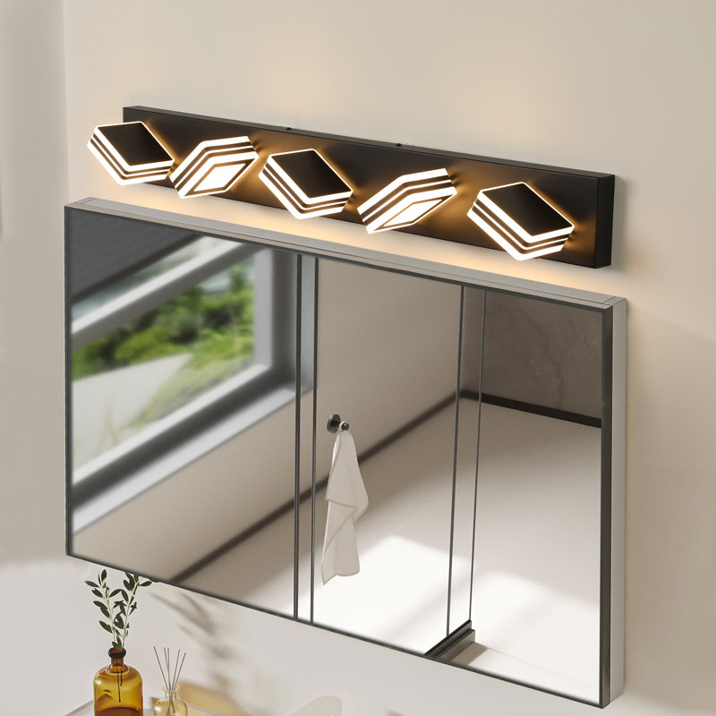 1-Lamp Black LED Dimmable Iron Vanity Light