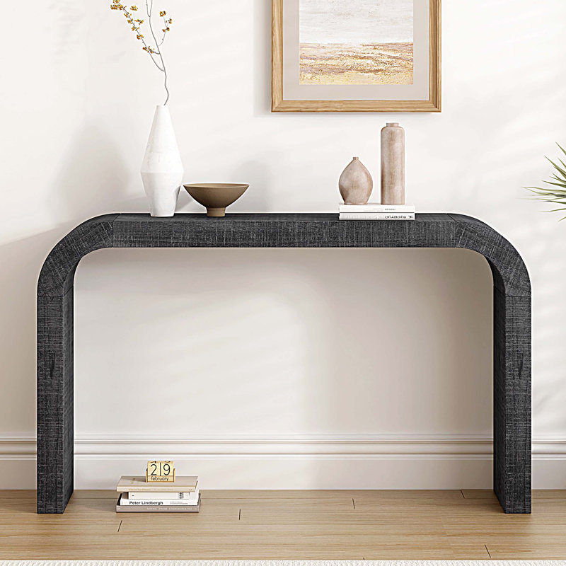 Wood Console Table with Curved Edge