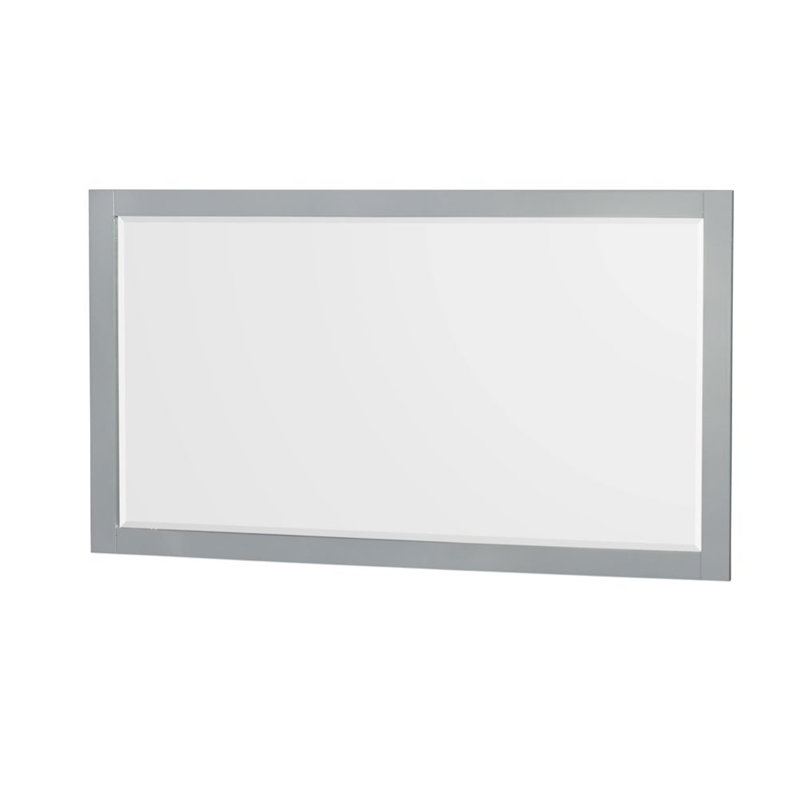 Sheffield 60" Freestanding Double Bathroom Vanity with Quartz Top with 58" Mirror, Gray, Chrome, White Quartz