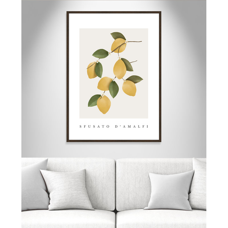 Amalfi Lemons - cadre photo, impression, Encadrement brun, H 41,5 po x l 29,5 po x P 0,75 po