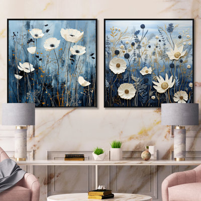 Wildflowers Wander Meadows II - Wildflowers Square Collage Set Of 2