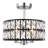 3-Light Crystal Ceiling Light Fixture Semi Flush Mount Chandelier with Drum Shade-943180878