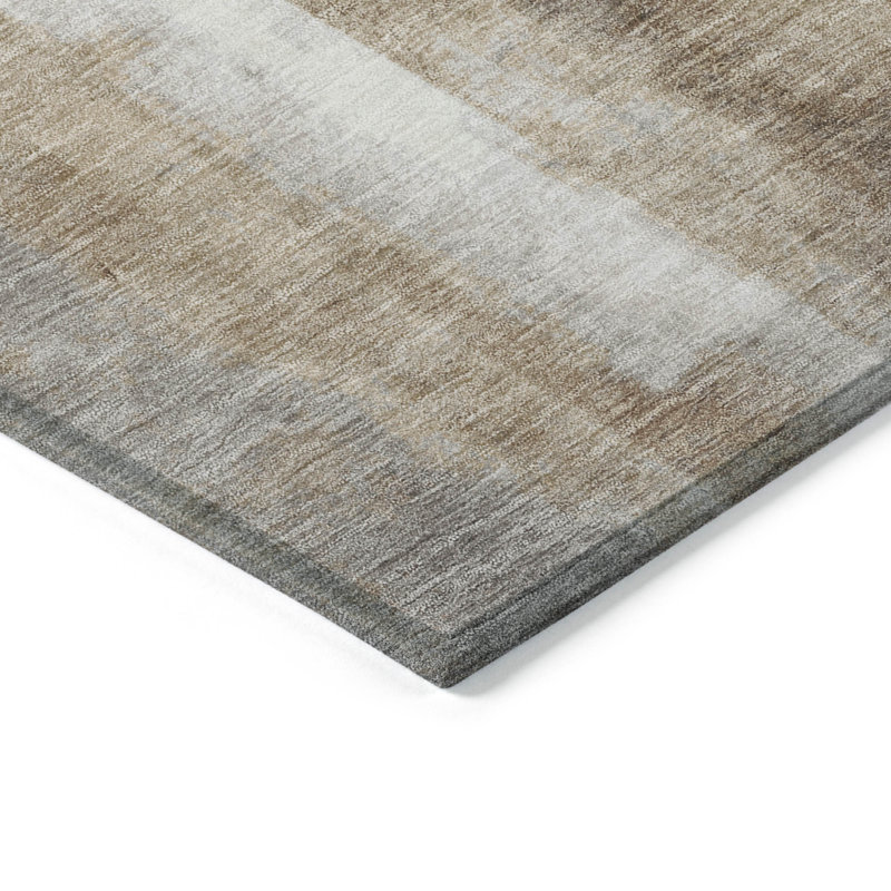 Tapis extérieur lavable abstrait beige et ivoire 10 pi x 14 pi