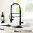 Black And Nickel Kitchen Faucet With Pull Down - Single Handle, Hot Cold Flow, Corrosion , Modern Sink Supply, Stain Tap