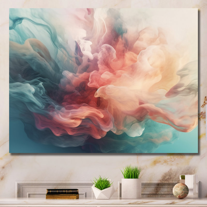 Orange, bleu, danse, couleurs I, H 16 po x l 32 po x P 1 po, Toile tendue