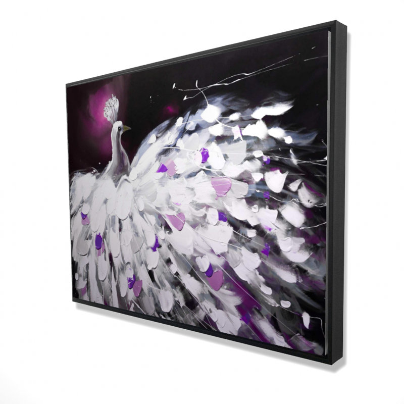 Purple Peacock Print On Canvas