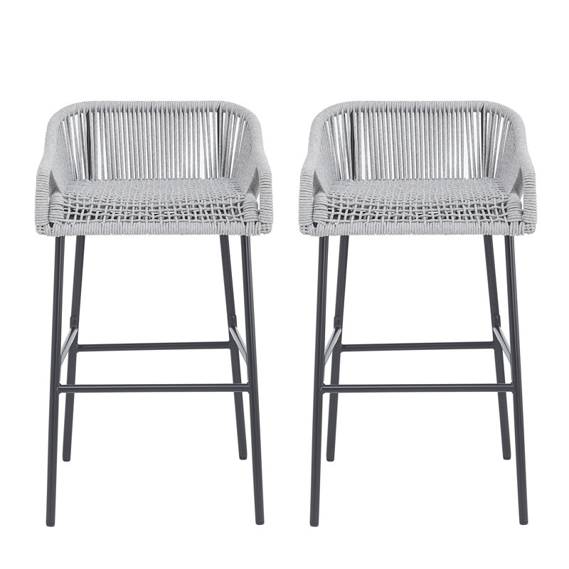 Tabouret de bar d'extérieur gris clair La Push, ensemble de 2