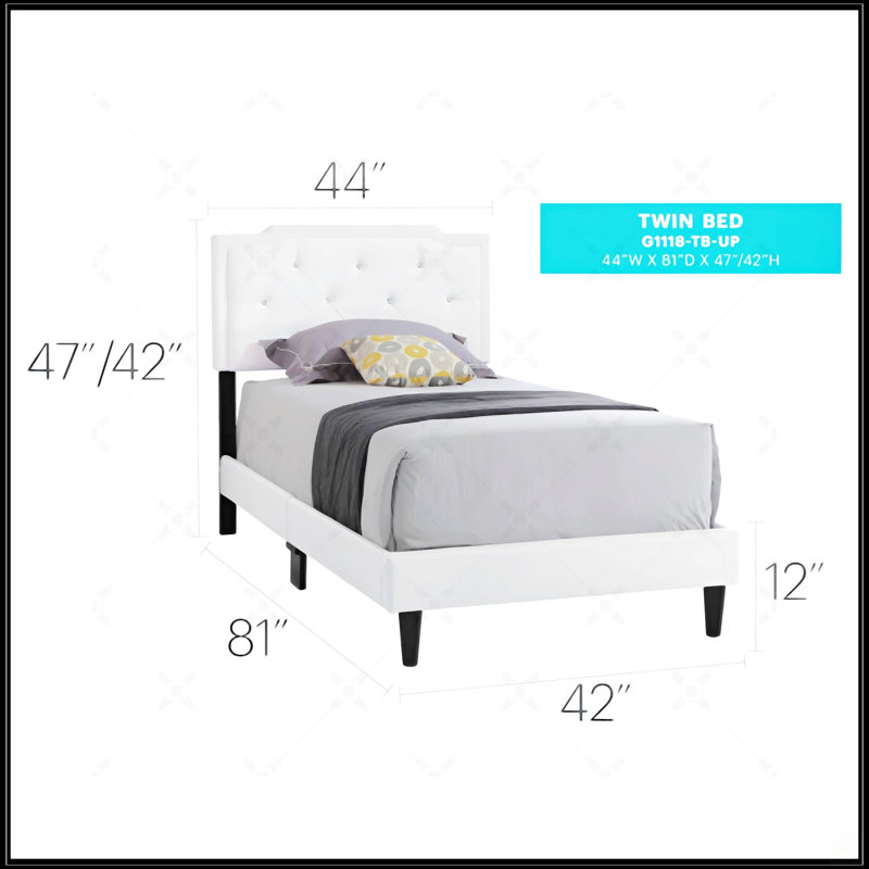 Twin Bed, Twin, White