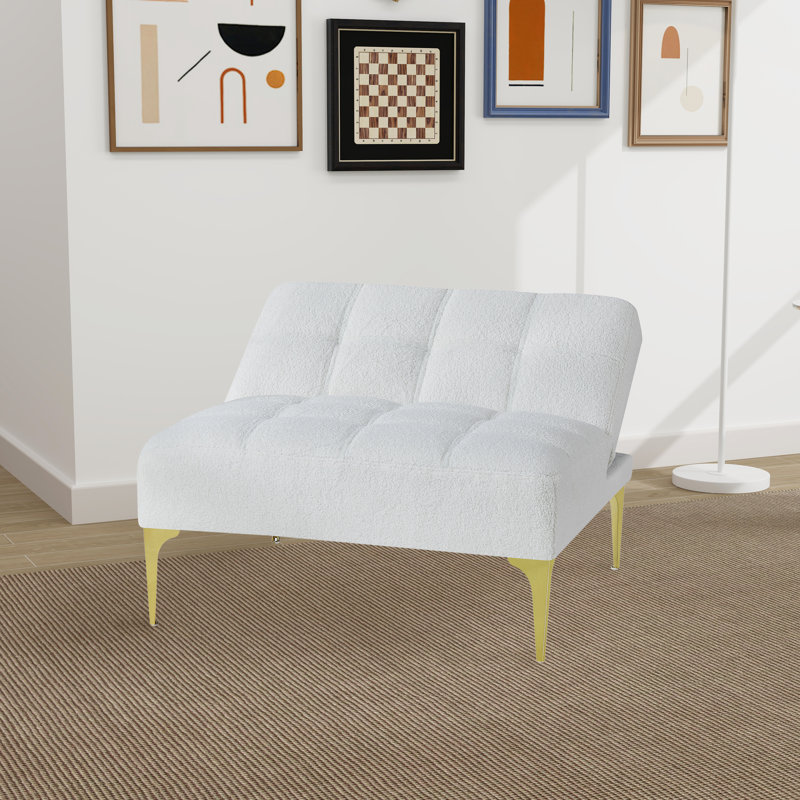 Fauteuil convertible 35,6 po Aloria, 100 % polyester blanc