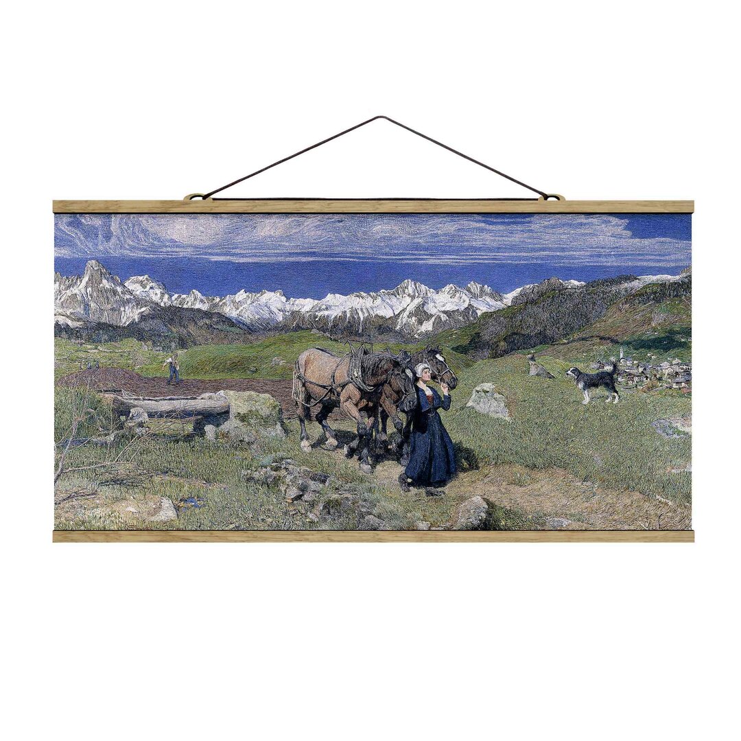 Stoffbild Frühling in den Alpen von Giovanni Segantini