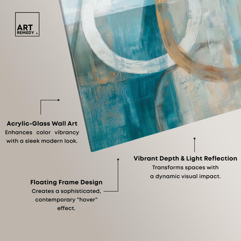 Lunar Phases II, impression acrylique sarcelle par Art Remedy, H 16 po x l 20 po