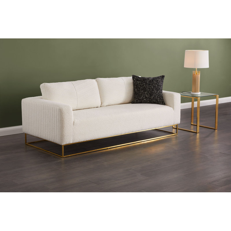Mgrdich Glass Top End Table, Gold