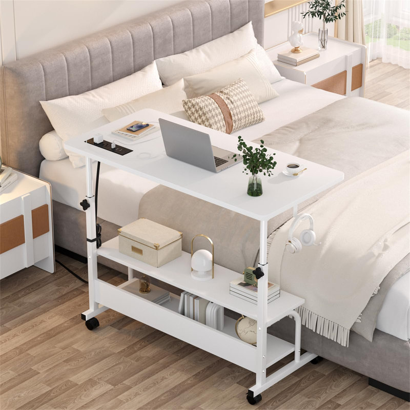 Metal Base Computer Desk, White/White