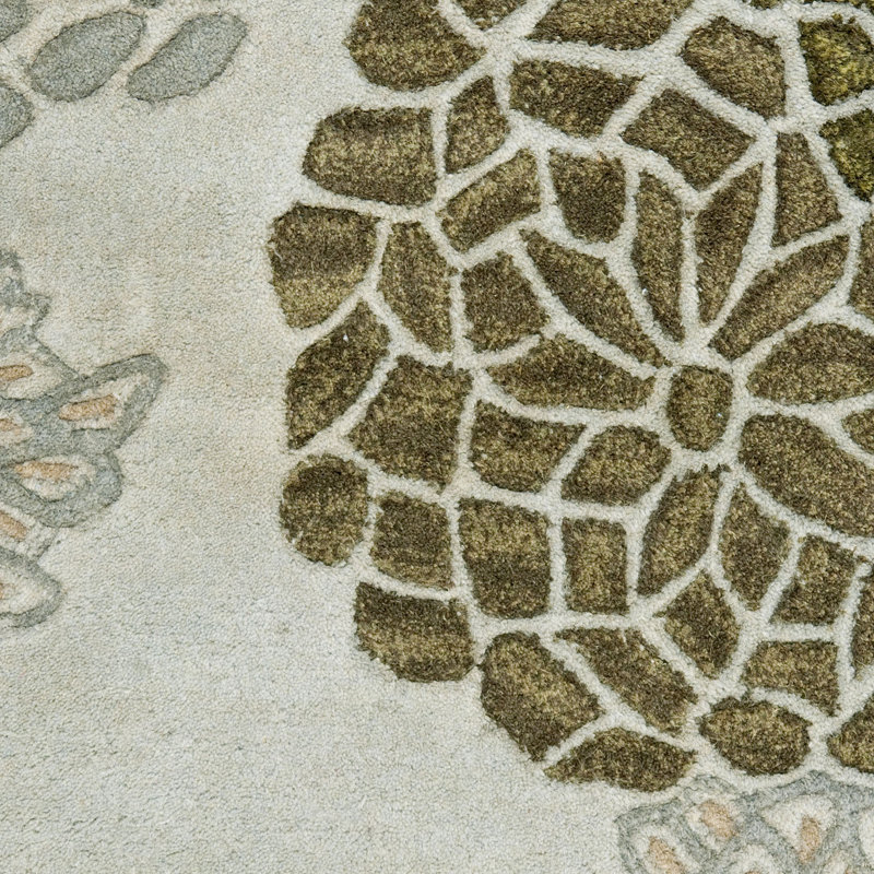Tapis floral en laine touffeté à la main Soho, Rectangle 2 pi x 3 pi