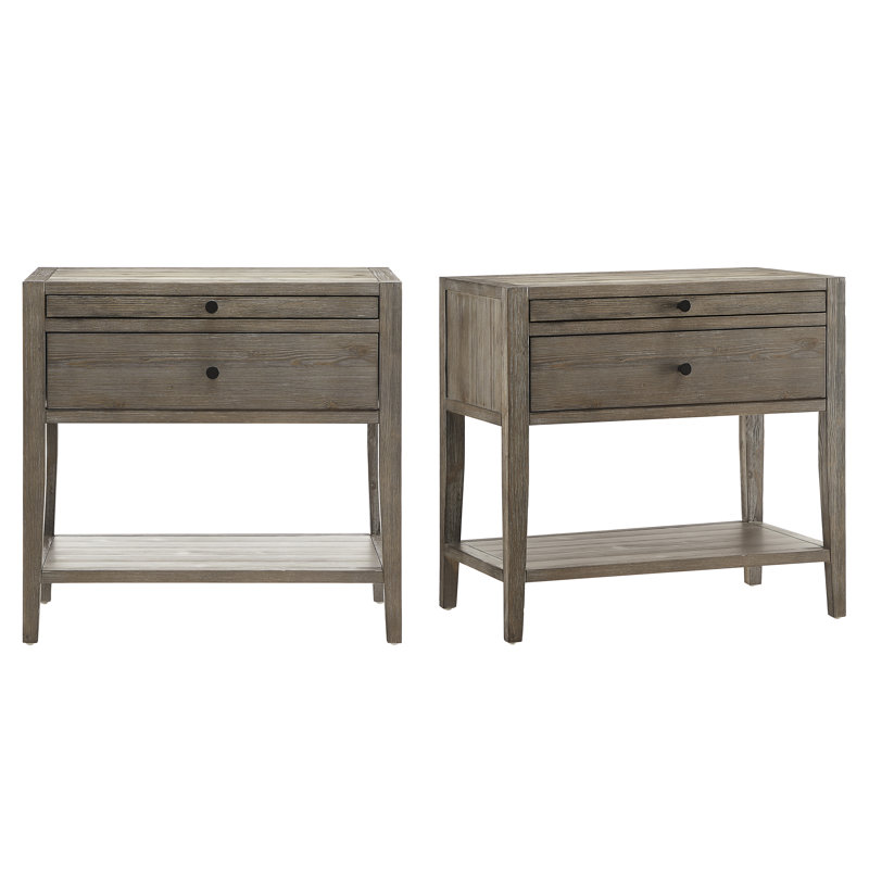 Shoreham 1-Drawer Nightstand - Weathered Gray - Set Of 2